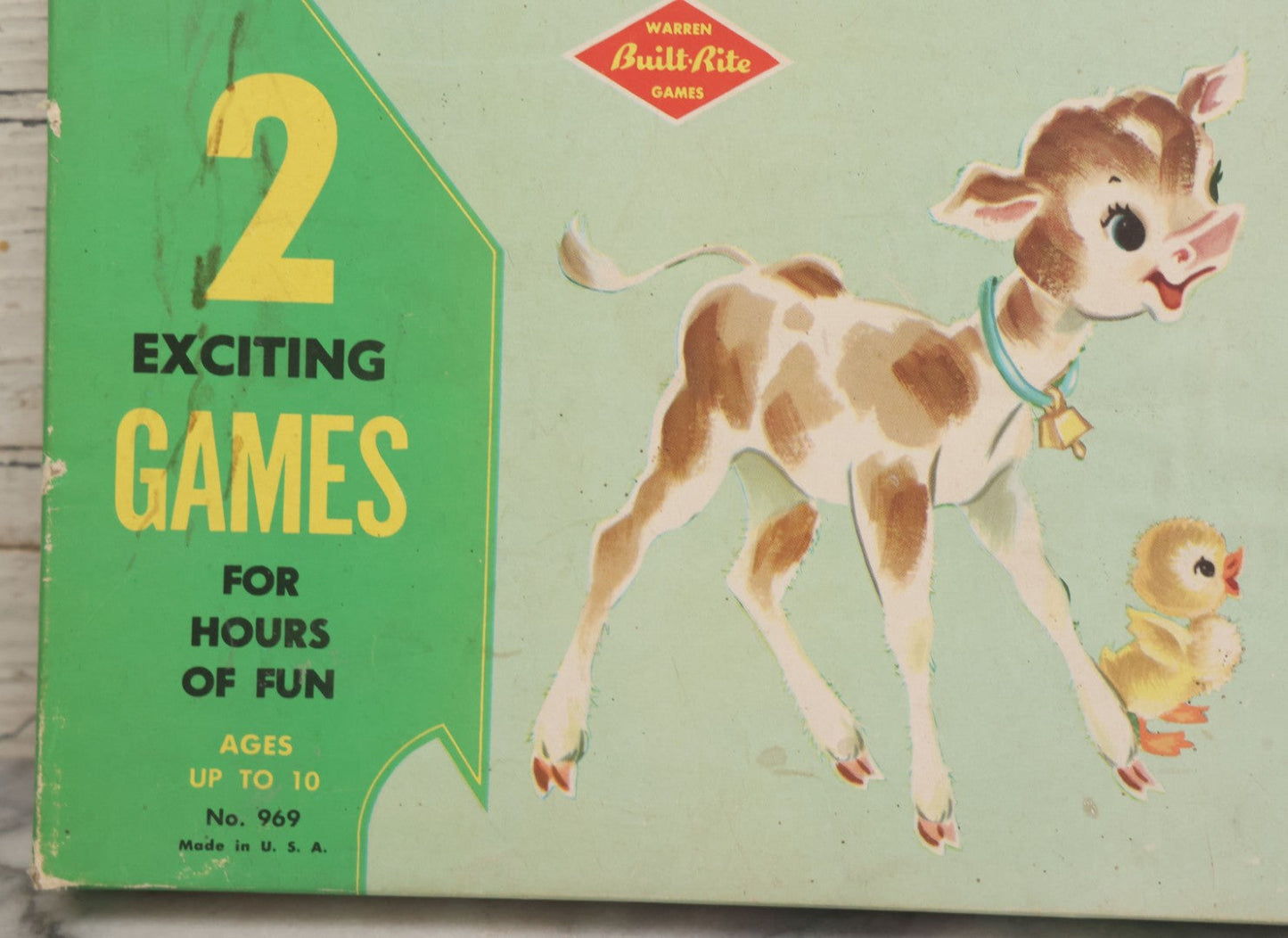 Lot 060 - "Felix The Cat's Down On The Farm" Vintage Board Game By Warren Built-Rite Games, Missing All Pieces But Boards