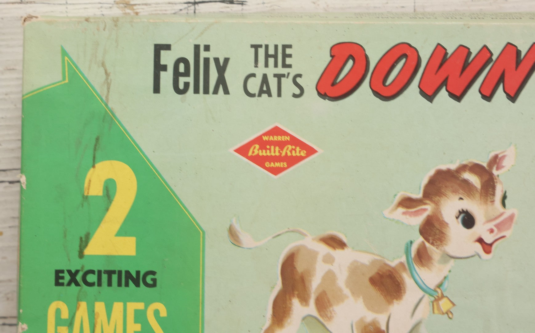 Lot 060 - "Felix The Cat's Down On The Farm" Vintage Board Game By Warren Built-Rite Games, Missing All Pieces But Boards