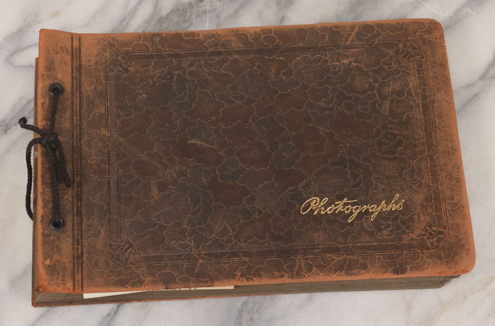 Lot 062 - Vintage Snapshot Photo Album With 125+ Photographs Including Photos Of Spirit Of St. Louis Plane, Redwood Forest, Automobiles, Outings, Comic Wedding Posters, Statue Of Liberty, Beachwear, And More