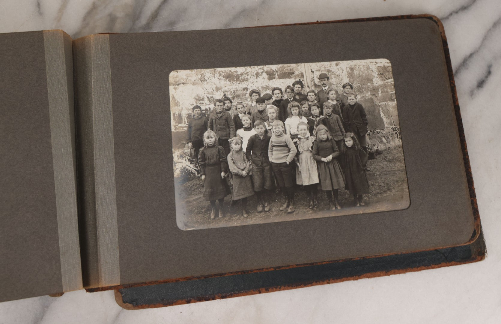 Lot 063 - Antique Snapshot Photo Album With 24 Photographs Of Turn Of The Century Coastal Towns And Farms With Group Photos Of Beach And Other Outings, Likely Maine, New England, Note Cover Detached