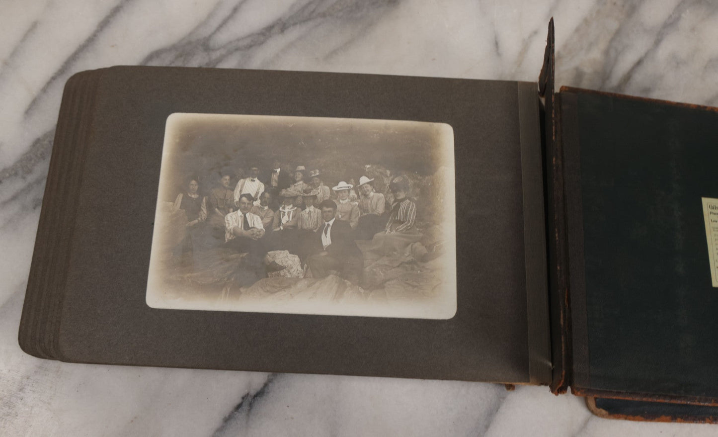 Lot 063 - Antique Snapshot Photo Album With 24 Photographs Of Turn Of The Century Coastal Towns And Farms With Group Photos Of Beach And Other Outings, Likely Maine, New England, Note Cover Detached