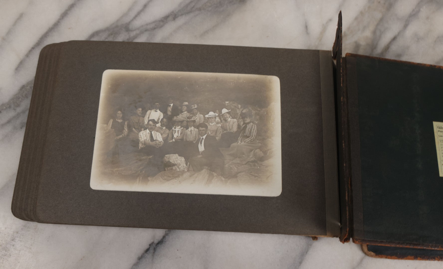 Lot 063 - Antique Snapshot Photo Album With 24 Photographs Of Turn Of The Century Coastal Towns And Farms With Group Photos Of Beach And Other Outings, Likely Maine, New England, Note Cover Detached