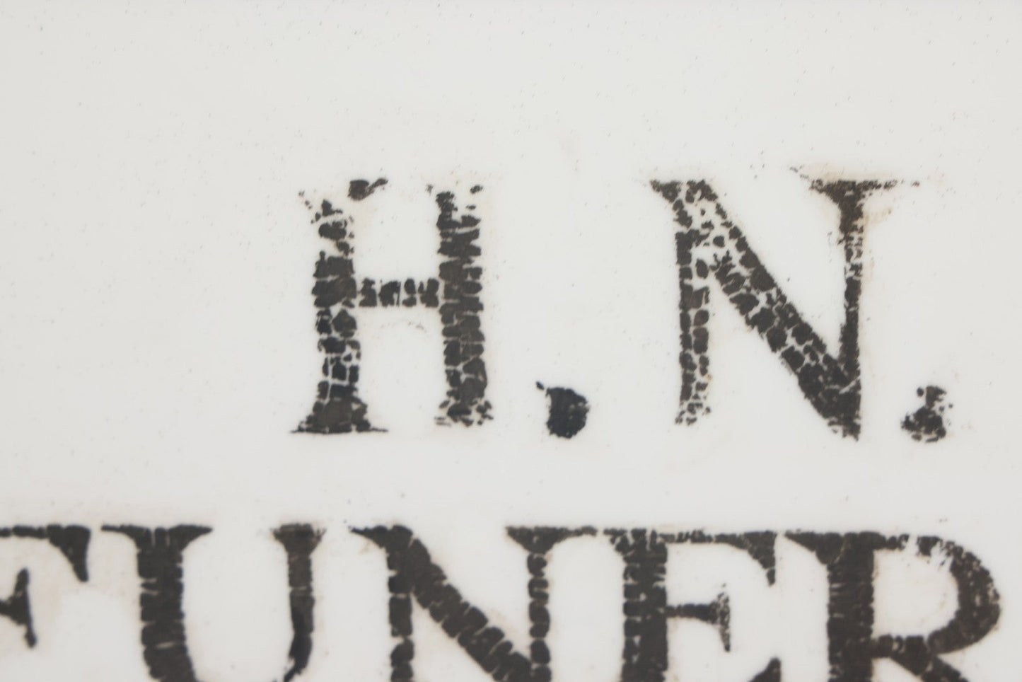 Lot 001 - Vintage Hand Painted Sign For "H.N. Colby Funeral Home" Lawrence, Massachusetts, In Metal Frame With Brackets, Painted On Vitrolite "Better Than Marble Composite Material," Circa 1940s, 25-5/8" L x 8-1/2" H