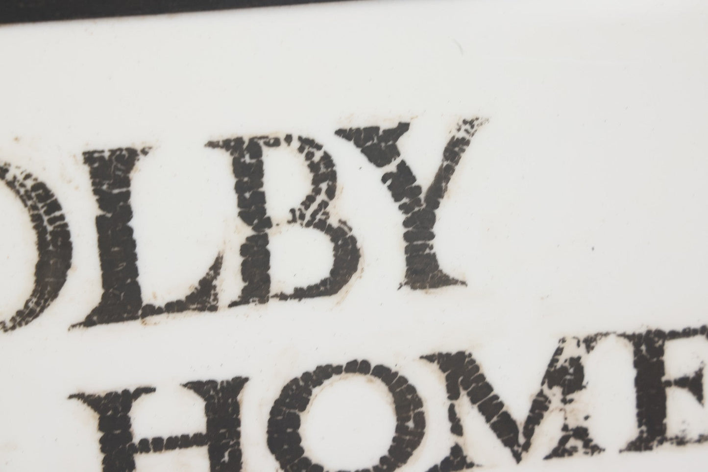 Lot 001 - Vintage Hand Painted Sign For "H.N. Colby Funeral Home" Lawrence, Massachusetts, In Metal Frame With Brackets, Painted On Vitrolite "Better Than Marble Composite Material," Circa 1940s, 25-5/8" L x 8-1/2" H