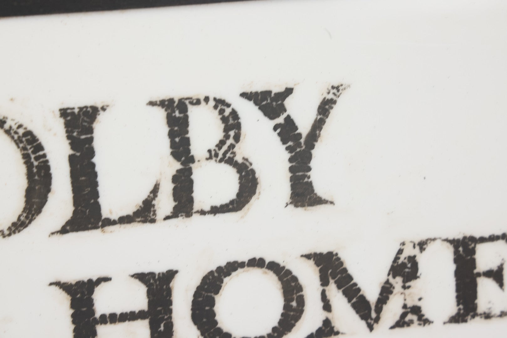 Lot 001 - Vintage Hand Painted Sign For "H.N. Colby Funeral Home" Lawrence, Massachusetts, In Metal Frame With Brackets, Painted On Vitrolite "Better Than Marble Composite Material," Circa 1940s, 25-5/8" L x 8-1/2" H