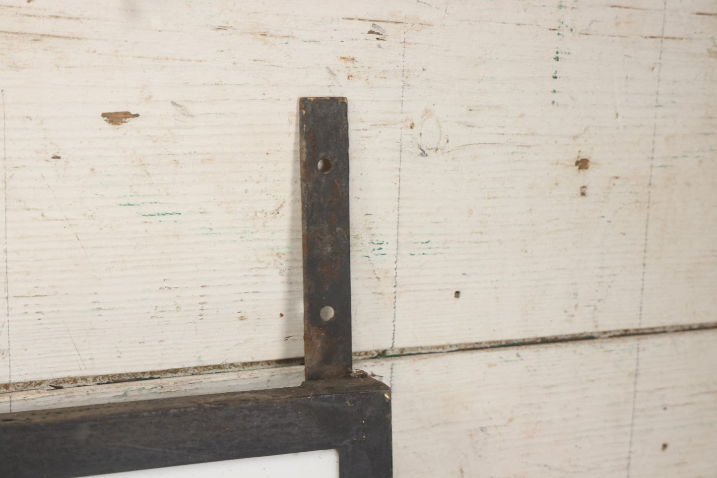 Lot 001 - Vintage Hand Painted Sign For "H.N. Colby Funeral Home" Lawrence, Massachusetts, In Metal Frame With Brackets, Painted On Vitrolite "Better Than Marble Composite Material," Circa 1940s, 25-5/8" L x 8-1/2" H