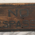Lot 002 - Antique Carved And Painted "No Trespassing" Wood Sign With Raised Letters And Black Paint, Original Wear As Seen, 22-7/8" W x 8-5/6"H