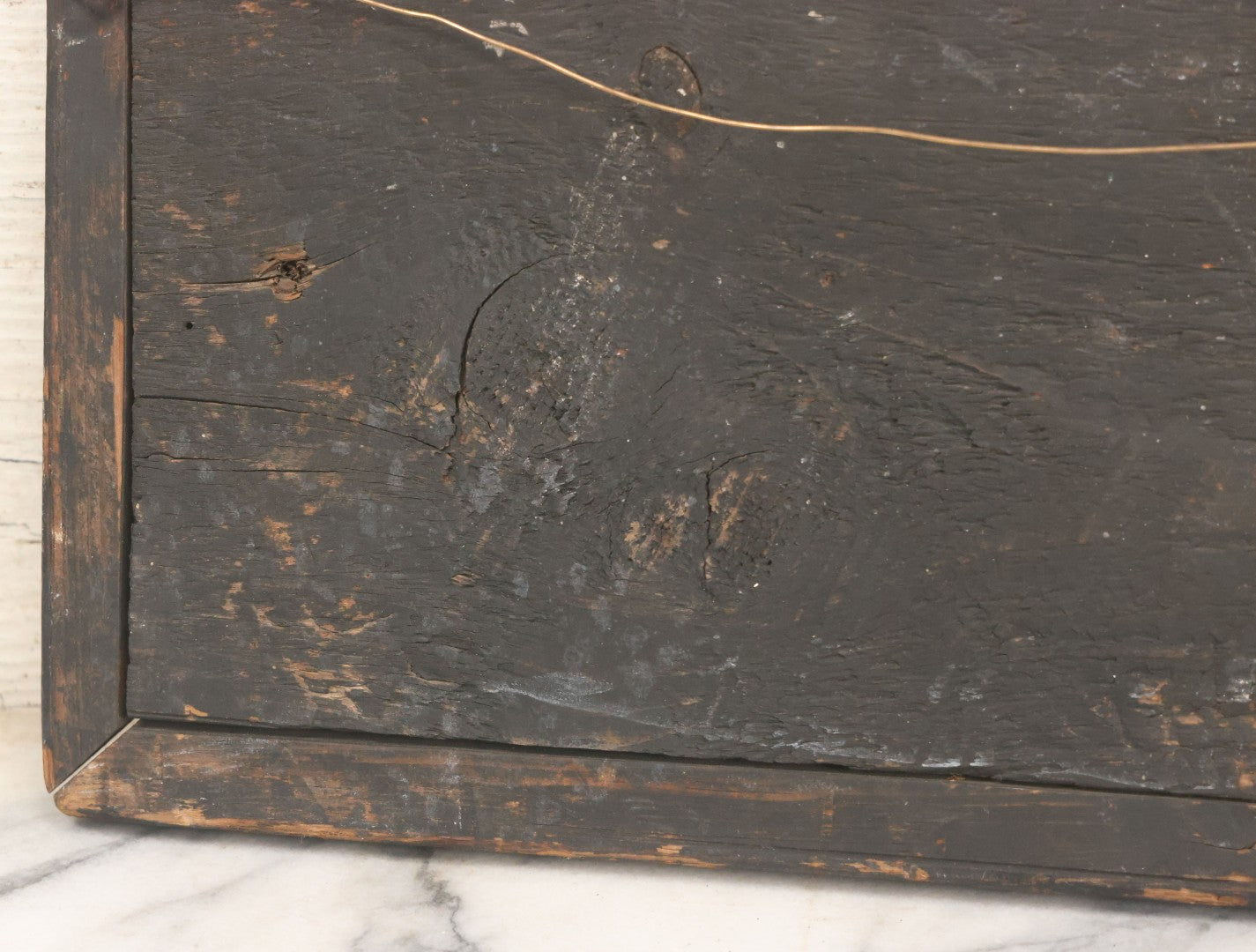 Lot 002 - Antique Carved And Painted "No Trespassing" Wood Sign With Raised Letters And Black Paint, Original Wear As Seen, 22-7/8" W x 8-5/6"H