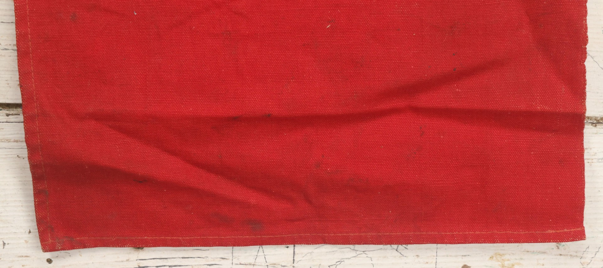 Lot 003 - Vintage Printed Red Fabric "Danger" Warning Flag Banner With Metal Wire Hanger, 13" W x 16-5/8" H