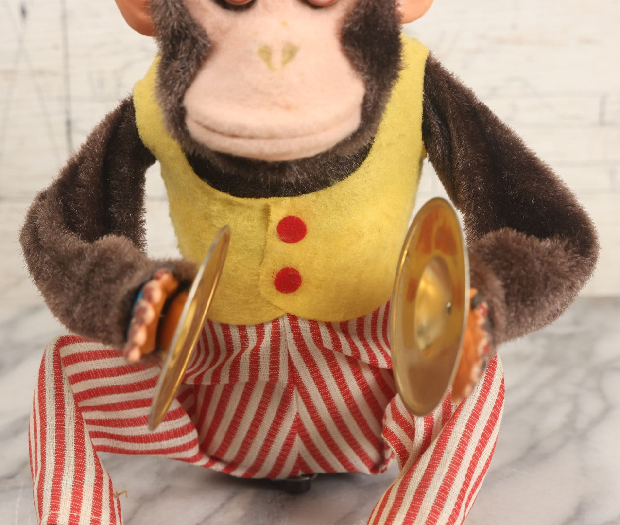 Lot 004 - Vintage Battery Operated Musical Jolly Chimp Animated Toy, Working Condition, Plays Cymbals, Glares And Shows Teeth, In Original Box, Manufactured By Daishin, No. 4910, Made In Japan