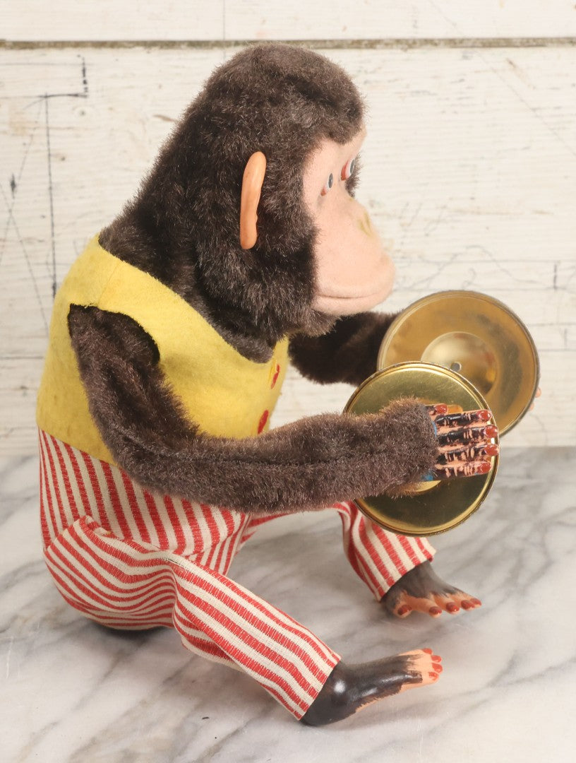 Lot 004 - Vintage Battery Operated Musical Jolly Chimp Animated Toy, Working Condition, Plays Cymbals, Glares And Shows Teeth, In Original Box, Manufactured By Daishin, No. 4910, Made In Japan