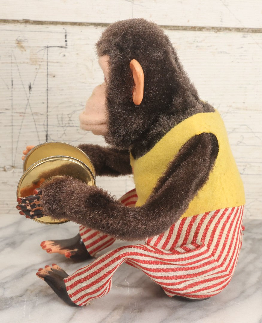 Lot 004 - Vintage Battery Operated Musical Jolly Chimp Animated Toy, Working Condition, Plays Cymbals, Glares And Shows Teeth, In Original Box, Manufactured By Daishin, No. 4910, Made In Japan