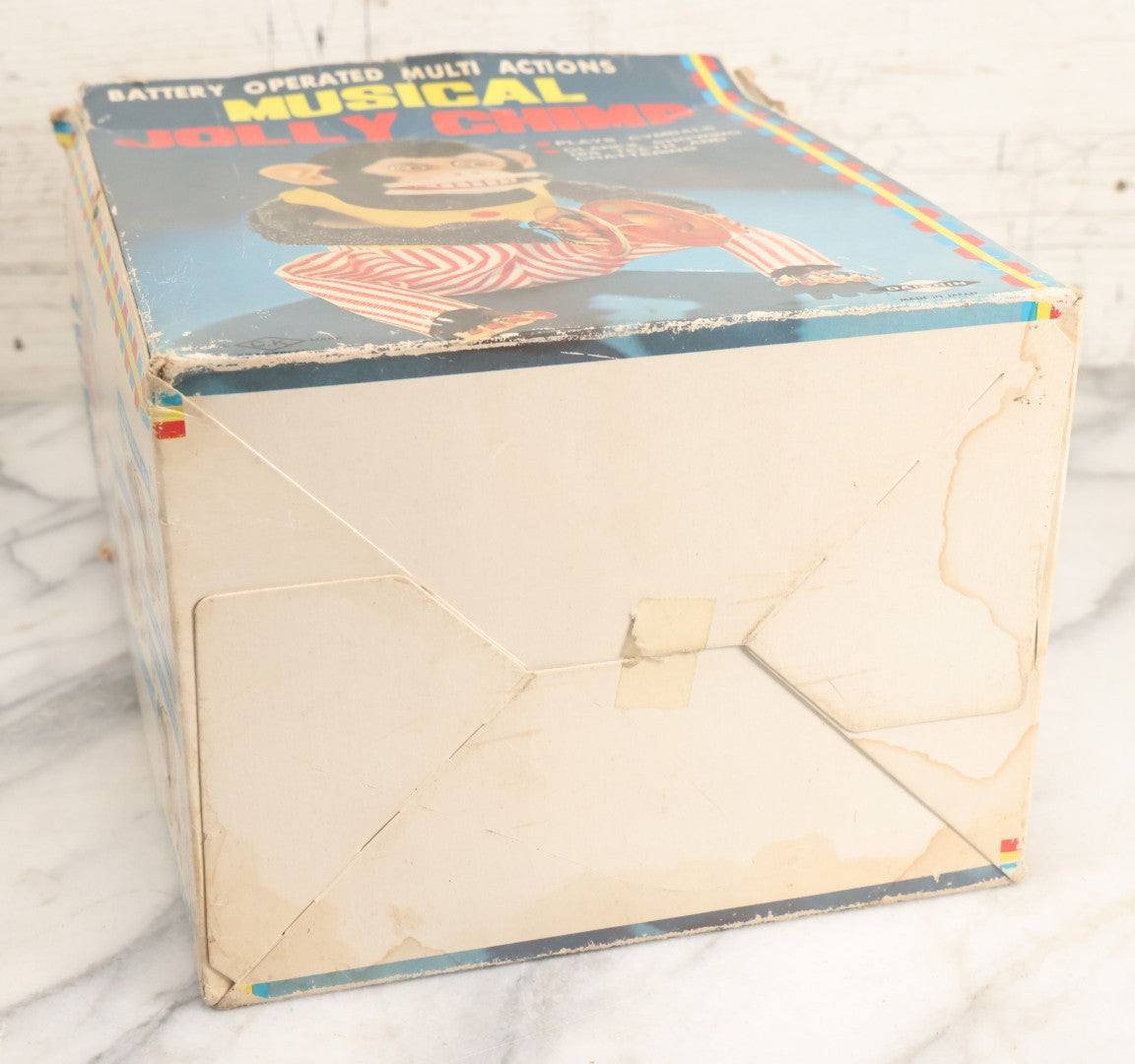 Lot 004 - Vintage Battery Operated Musical Jolly Chimp Animated Toy, Working Condition, Plays Cymbals, Glares And Shows Teeth, In Original Box, Manufactured By Daishin, No. 4910, Made In Japan