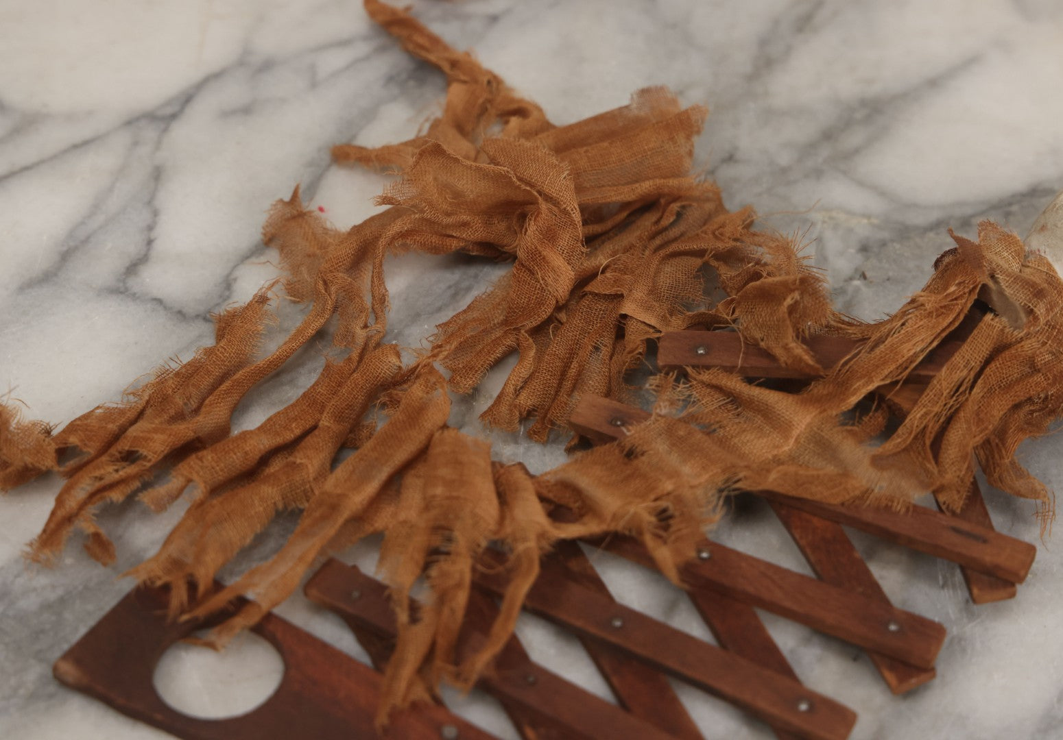 Lot 005 - Antique Animated Clown Doll With Composition Head, Remnants Of Clothes And Finger Operated Scissor Style Action