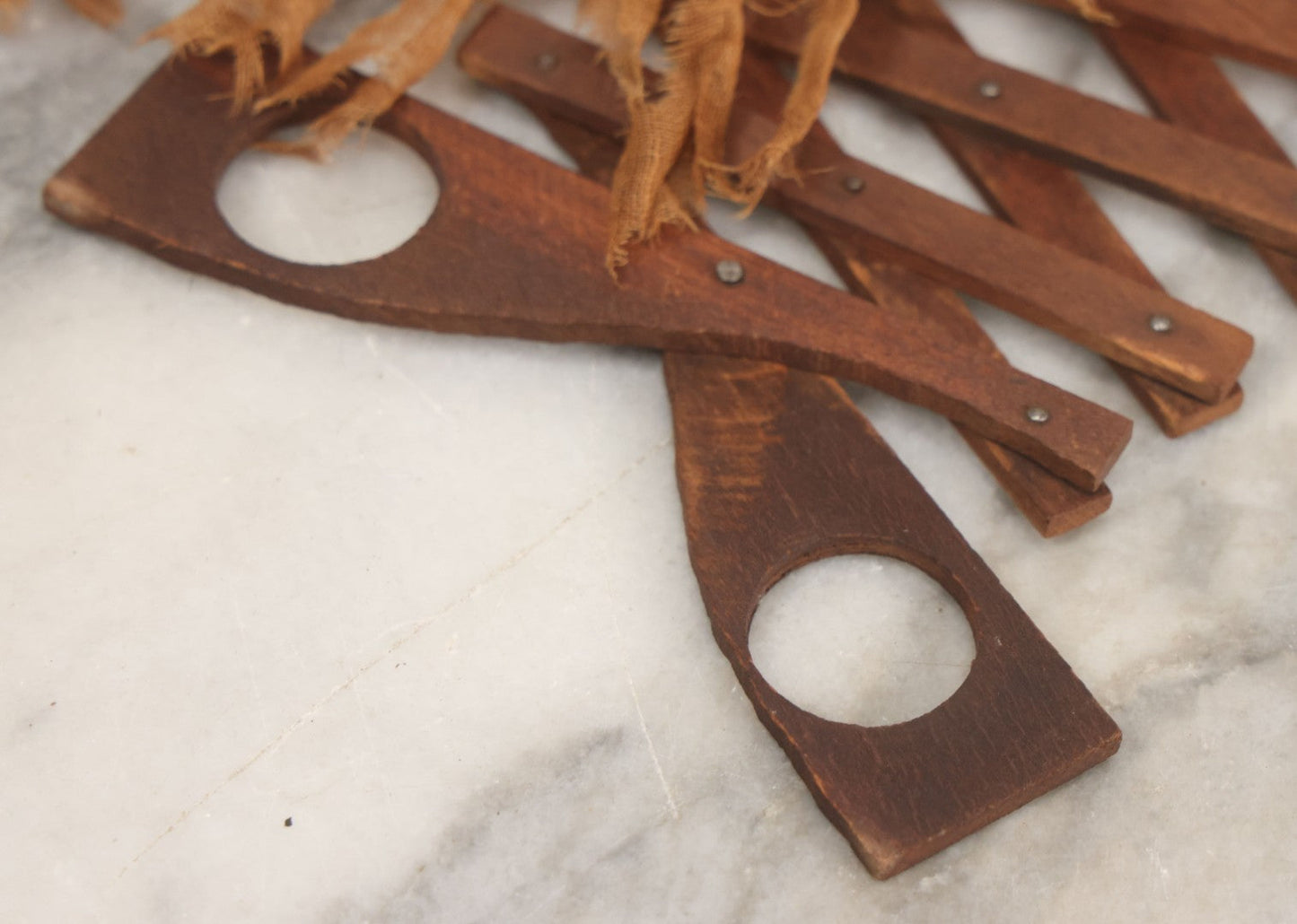 Lot 005 - Antique Animated Clown Doll With Composition Head, Remnants Of Clothes And Finger Operated Scissor Style Action