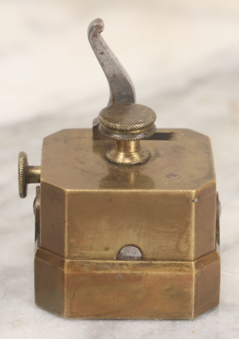 Lot 006 - Antique Brass Spring Loaded Bloodletting Fleam, Medical Device, With Partial Original Box