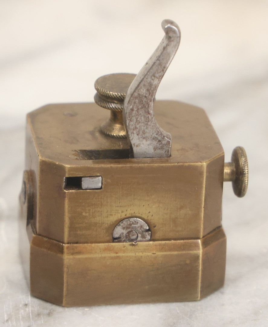 Lot 006 - Antique Brass Spring Loaded Bloodletting Fleam, Medical Device, With Partial Original Box