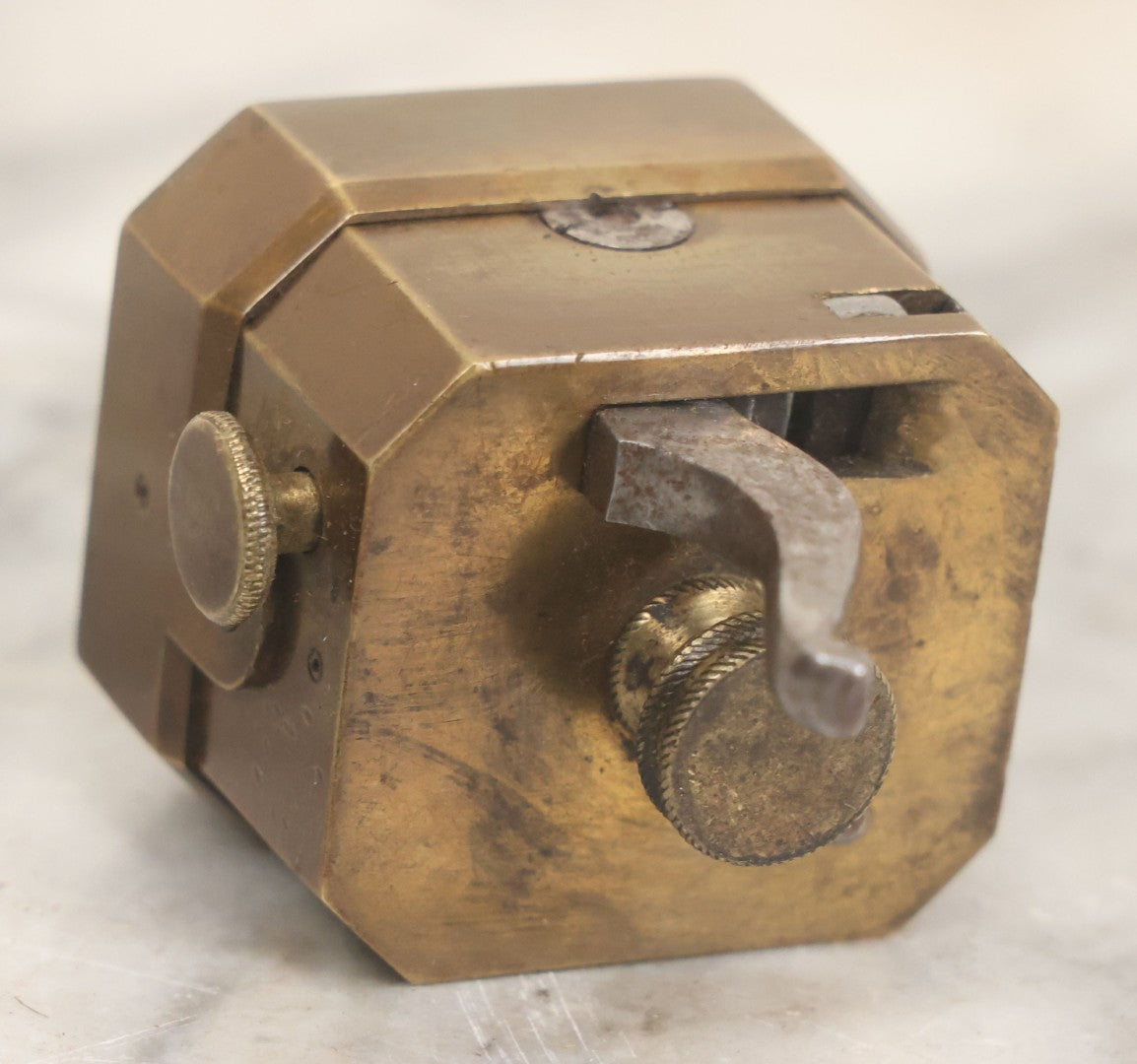 Lot 006 - Antique Brass Spring Loaded Bloodletting Fleam, Medical Device, With Partial Original Box