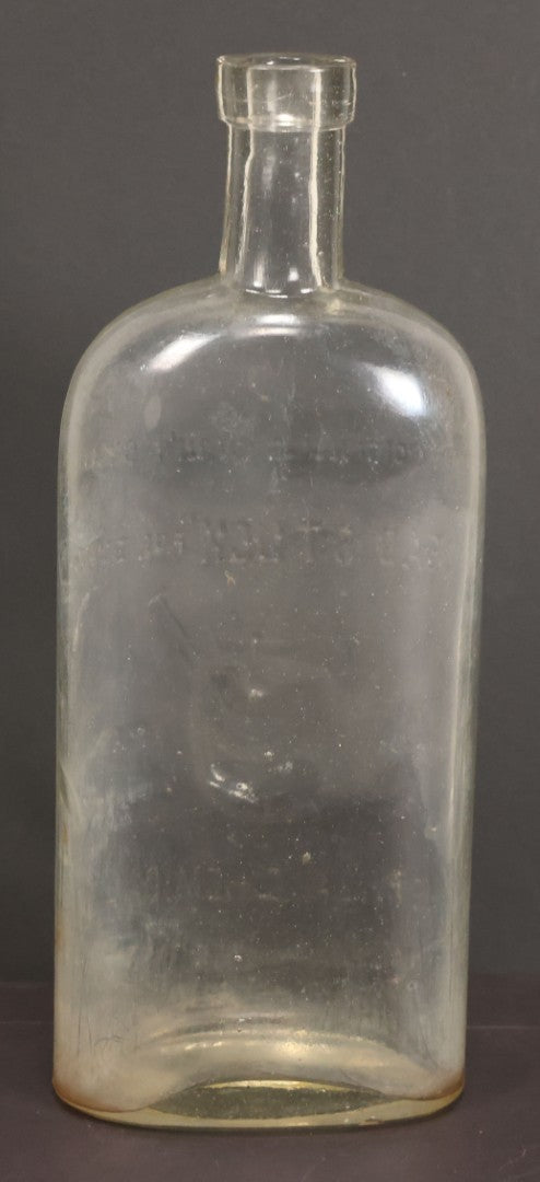 Lot 012 - Antique Bug Killer Glass Bottle, "Dead Stuck" For Bugs, With Pierced Bug Raised Graphic And Lettering, The Philadelphia Chemical Co., Castle, Germany, And Philadelphia, Pennsylvania, 8-5/8" Height