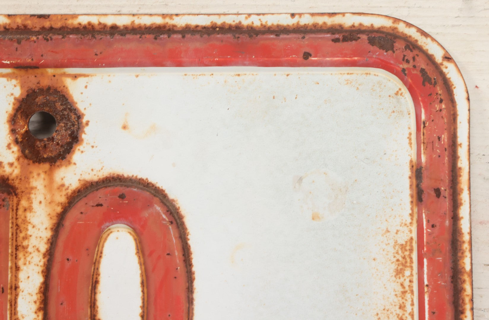 Lot 017 - Vintage Pressed Metal "No Parking Taxi Stand" Street Sign With White And Red Paint, Rust And Wear As Seen, 12" W x 18" H