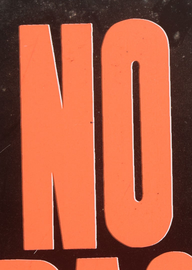 Lot 019 - Vintage Printed Tin Tacker Metal "No Trespassing" Black Sign, Manufactured By H.Y.-K.O. Products Co., Cleveland, Ohio, 14" W x 10" H