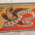 Lot 023 - Vintage Jumbo Sized Outer Matchbox With Lithographed Paper Label For Parrot Safety-Match, Made In Sweden, By Jönköpings & Vulcans