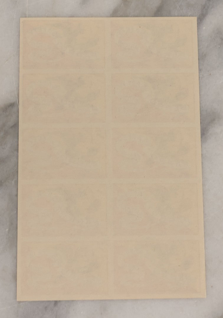 Lot 027 - Vintage Uncut Sheet Of Ten Lithographed Parrott Safety-Match Matchbox Labels, Made In Sweden, By Jönköpings & Vulcans