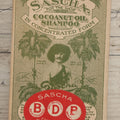 Lot 028 - Vintage "Sascha 'For The Hair' Cocoanut Oil Shampoo In Concentrated Form" Advertising Box With Contents, United Pure Food Co.,Drug Department Distributors, Sapco Building, New York