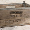Lot 029 - Vintage Fitchett Bros. Wood And Metal Milk Bottle Carrying Crate With Metal Dividers, Poughkeepsie, New York