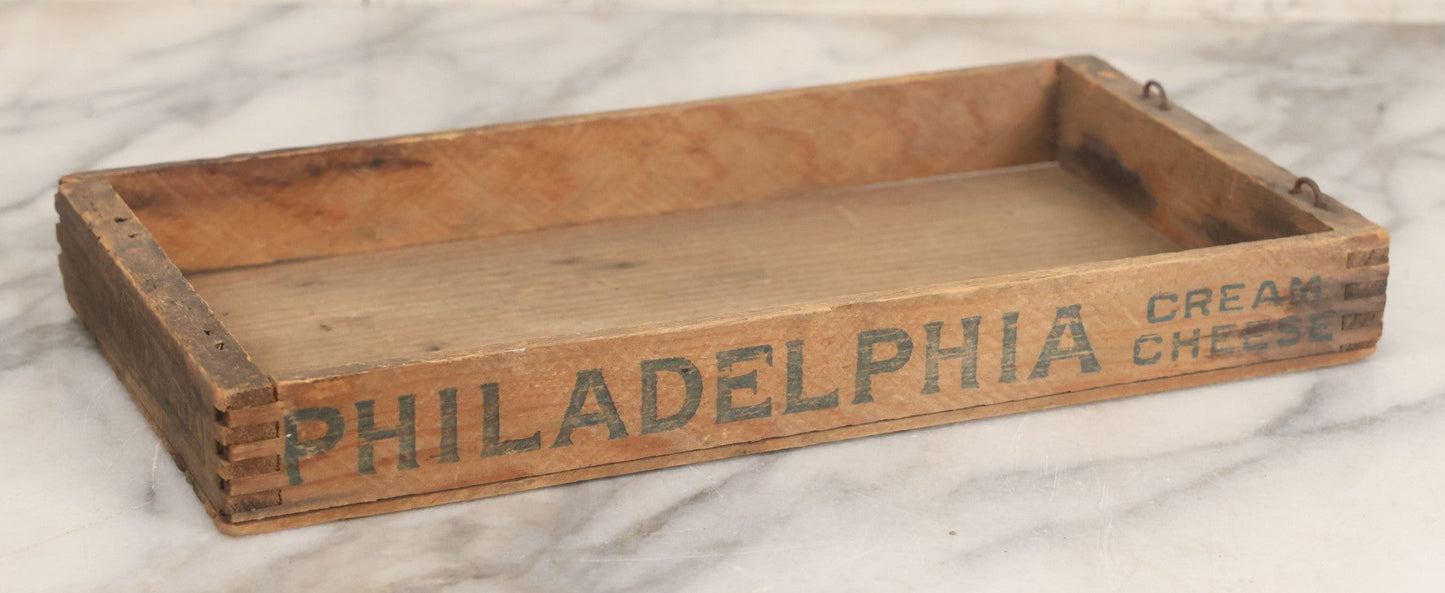 Lot 030 - Vintage Philadelphia Cream Cheese Shallow Finger Jointed Advertising Box, Kraft-Phenix Cheese Company