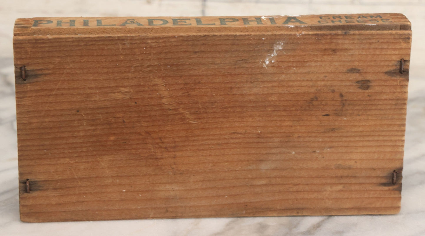 Lot 030 - Vintage Philadelphia Cream Cheese Shallow Finger Jointed Advertising Box, Kraft-Phenix Cheese Company