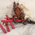 Lot 032 - Pair Of Vintage Papier Mache Marionette Puppets Including The Big Bad Wolf, And The Grandma, From Little Red Riding Hood, Note Strings Completely Tangled