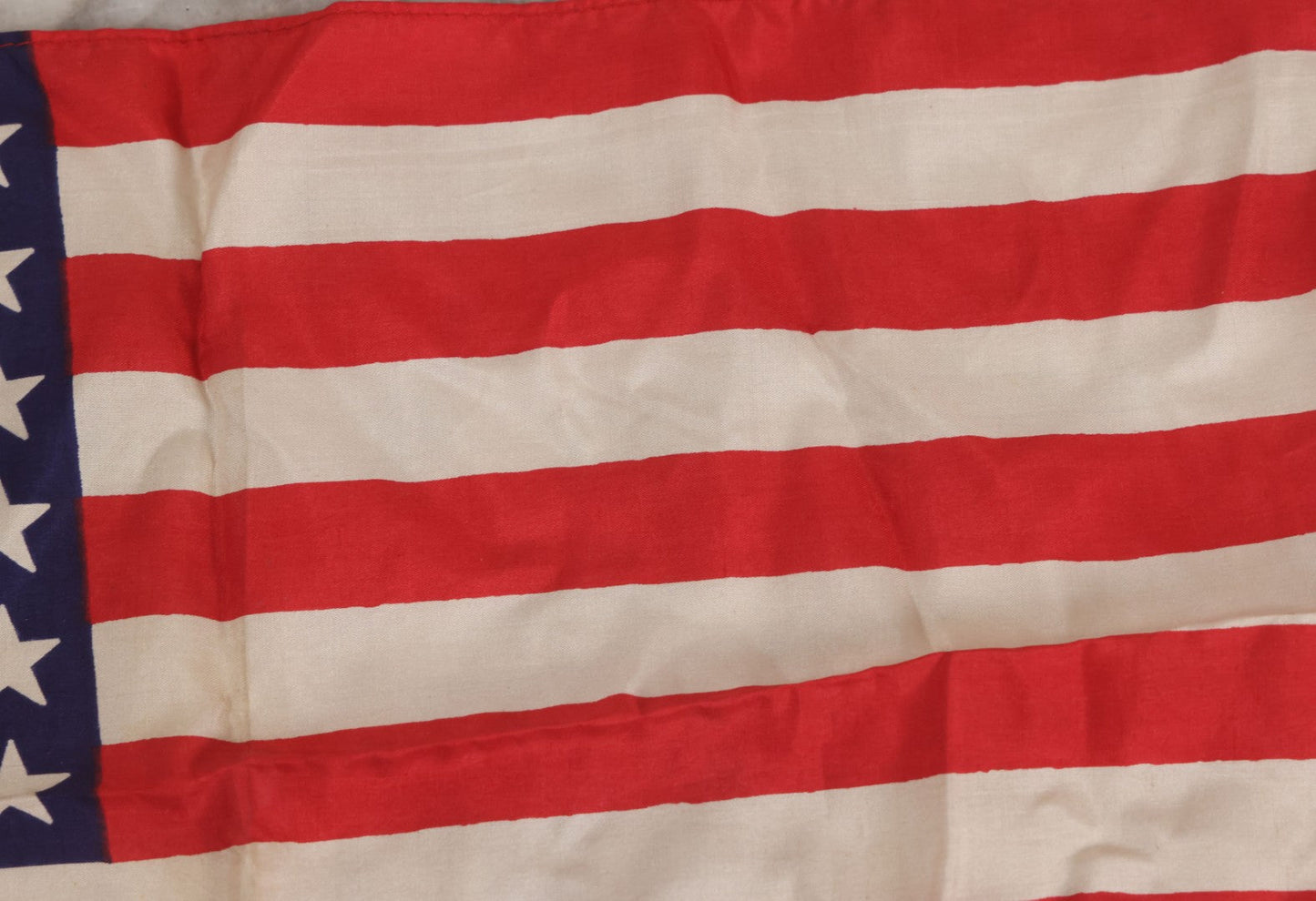 Lot 033 - Vintage Silk 48 Star American Flag (1912-1959), Has Fold Marks, Needs Ironing, 17" W x 11-1/4" H