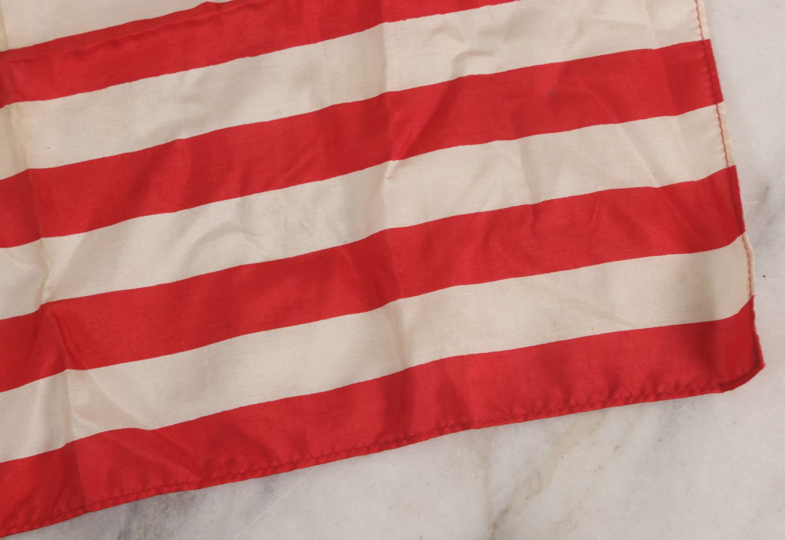 Lot 033 - Vintage Silk 48 Star American Flag (1912-1959), Has Fold Marks, Needs Ironing, 17" W x 11-1/4" H