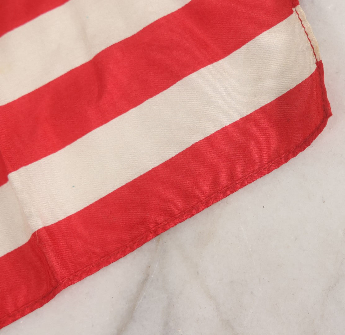 Lot 033 - Vintage Silk 48 Star American Flag (1912-1959), Has Fold Marks, Needs Ironing, 17" W x 11-1/4" H