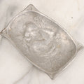 Lot 039 - Antique Cast Aluminum Art Nouveau Woman And Cherub Trinket Dish Card Tray