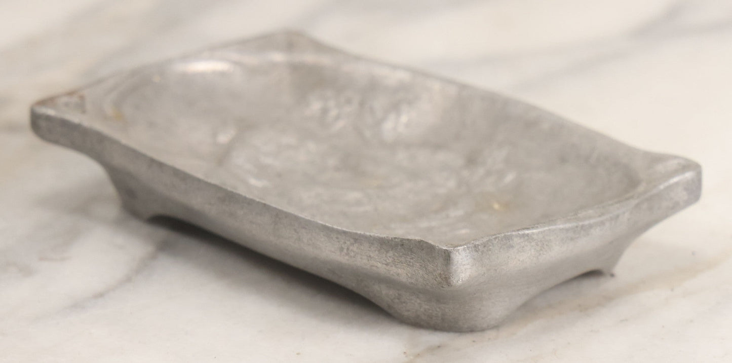 Lot 039 - Antique Cast Aluminum Art Nouveau Woman And Cherub Trinket Dish Card Tray 