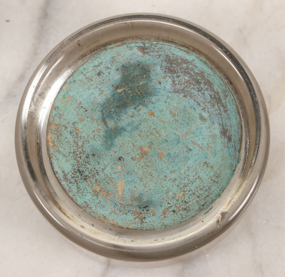 Lot 041 - Antique Glass Paperweight With Mounted Photograph Of White Kitten, 3" Diameter