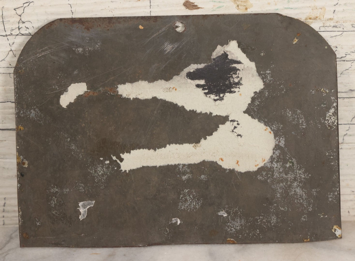 Lot 052 - Vintage Mexican Ex-Voto Retablo Devotional Folk Art Painting On Tin Commemorating The Intercession Of The Holy Spirit In Curing A Sick Woman After Calling Upon The Holy Cross, Allende, Mexico, April 1903, 6-1/2" W x 4-5/8" H