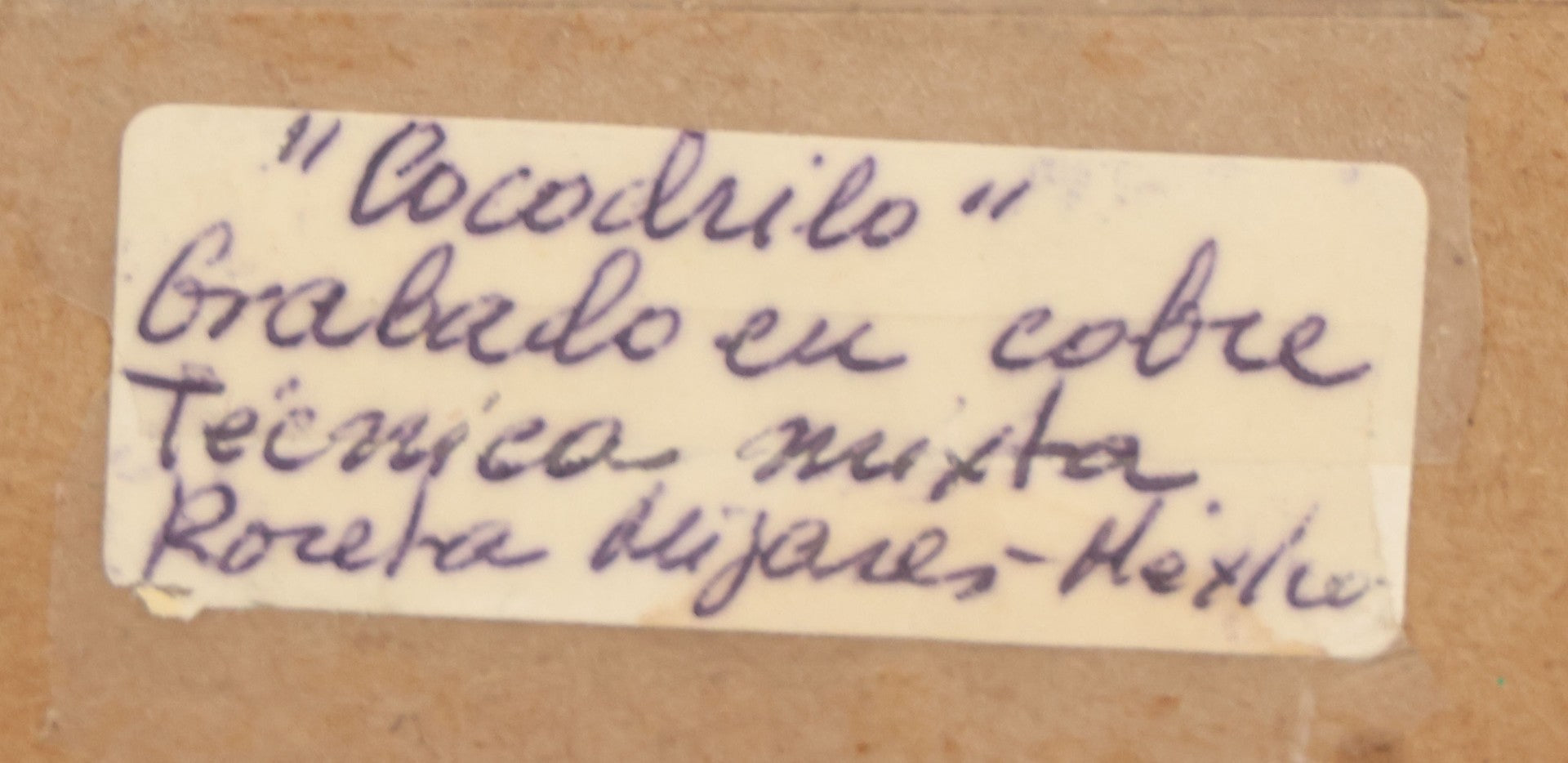 Lot 060 - Vintage Copper Etching Print Titled "Cocodrilo" (Crocodile), Artist Signed, Limited Edition Numbered Print 4/100, Made In Mexico, In Frame, 7-7/8" x 4-1/8" H