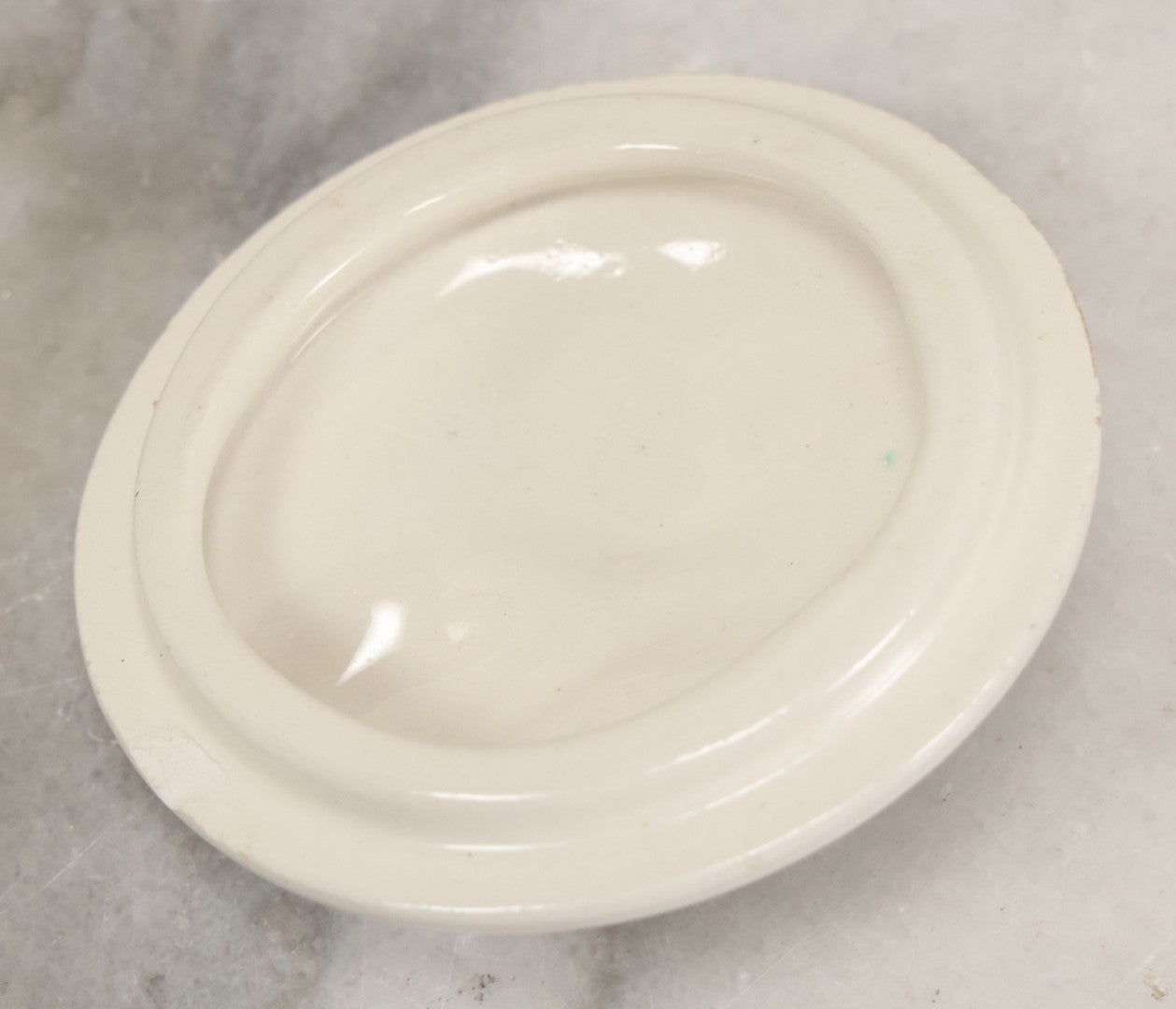 Lot 068 - Vintage Ceramic Virgin Mary Christian Rosary Vessel By Holland Mold, Signed, And Blue Glass Bead Rosary, Made In Italy