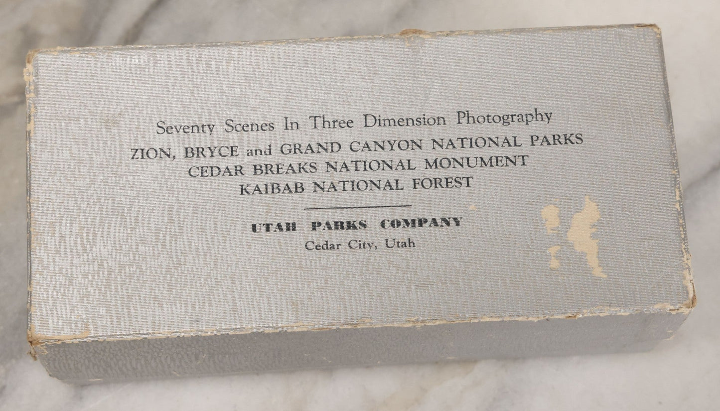 Lot 070 - Vintage Tru-Vue Stereoviewer, Manufactured In Rock Island, Illinois, With Slides Including Zion, Bryce, And Grand Canyon National Parks, Other Parks And Forests, Utah Parks Company, Cedar City, Utah, With Box