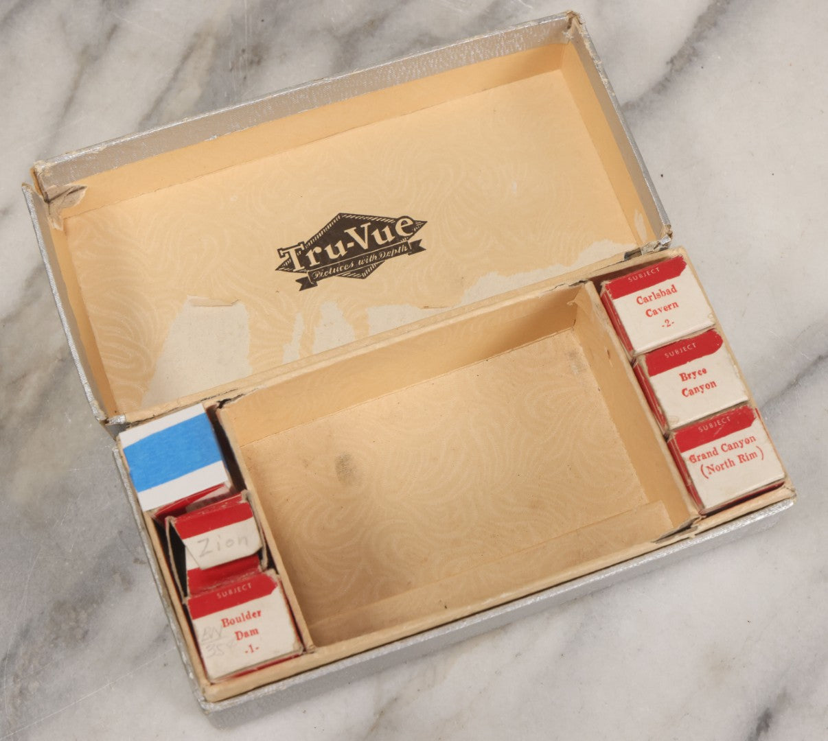 Lot 070 - Vintage Tru-Vue Stereoviewer, Manufactured In Rock Island, Illinois, With Slides Including Zion, Bryce, And Grand Canyon National Parks, Other Parks And Forests, Utah Parks Company, Cedar City, Utah, With Box