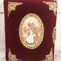Lot 071 - Antique Victorian Family Photo Album With Replaced Red Velvet Cover With Family Portrait Cameo Containing 41 Cabinet Card Photographs Of Men Women And Children