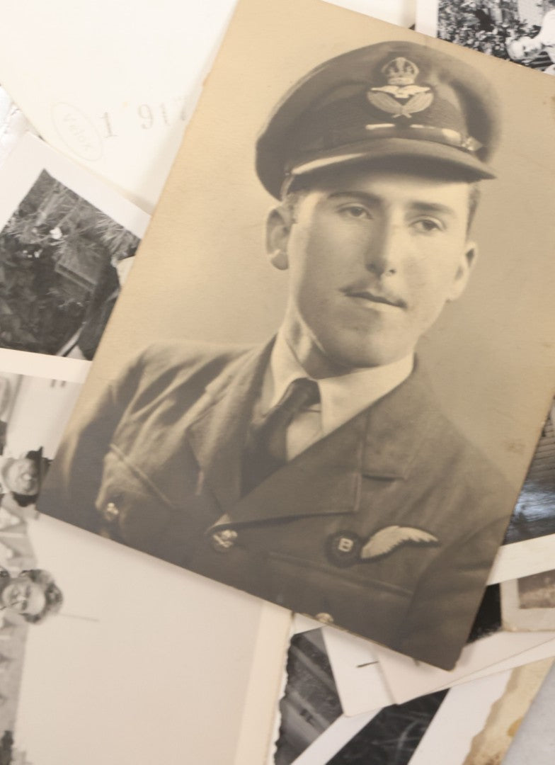 Lot 072 - Vintage Snapshot Photo Album With 80+ Photographs, Including Photos Of Europe, Naval Submarines And Battleships, Figural Topiary Sculpture Shrub Garden, Old Stone Houses, Pets And More, Many Loose Photos