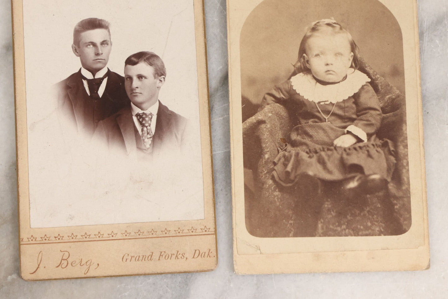 Lot 076 - Mixed Antique Portrait Photography Grouping With Four Tintype And Five Carte De Visite C.D.V. Photographs Including Tintype Of Two Young Women, Man With Goatee, C.D.V. Of Woman With Plant, And More