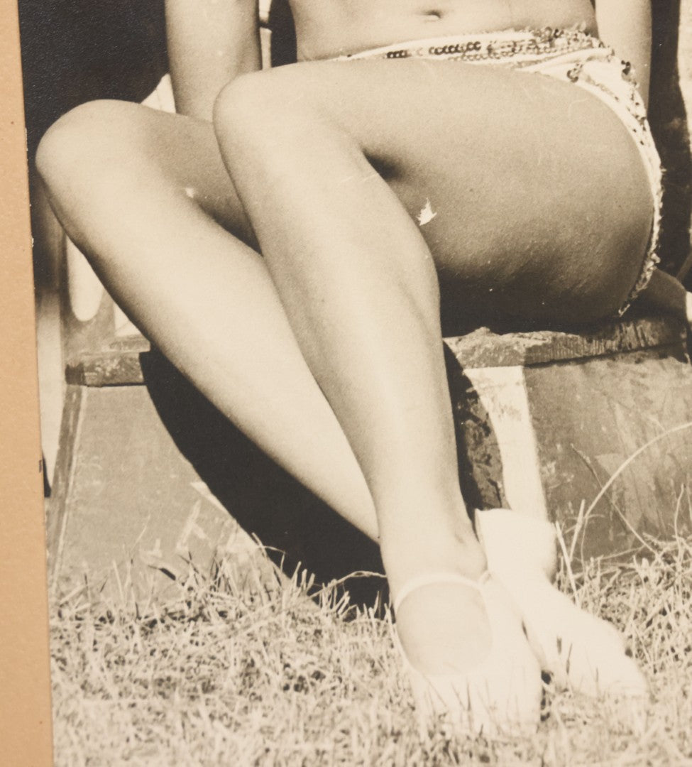 Lot 079 - Vintage Boarded Photograph Of Costume Designer Doris Clare Posing With Circus Clown Lou Jacobs, Both In Costume, In Front Of Circus Wagon