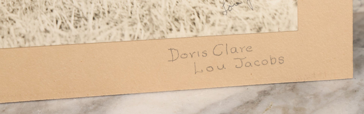 Lot 079 - Vintage Boarded Photograph Of Costume Designer Doris Clare Posing With Circus Clown Lou Jacobs, Both In Costume, In Front Of Circus Wagon