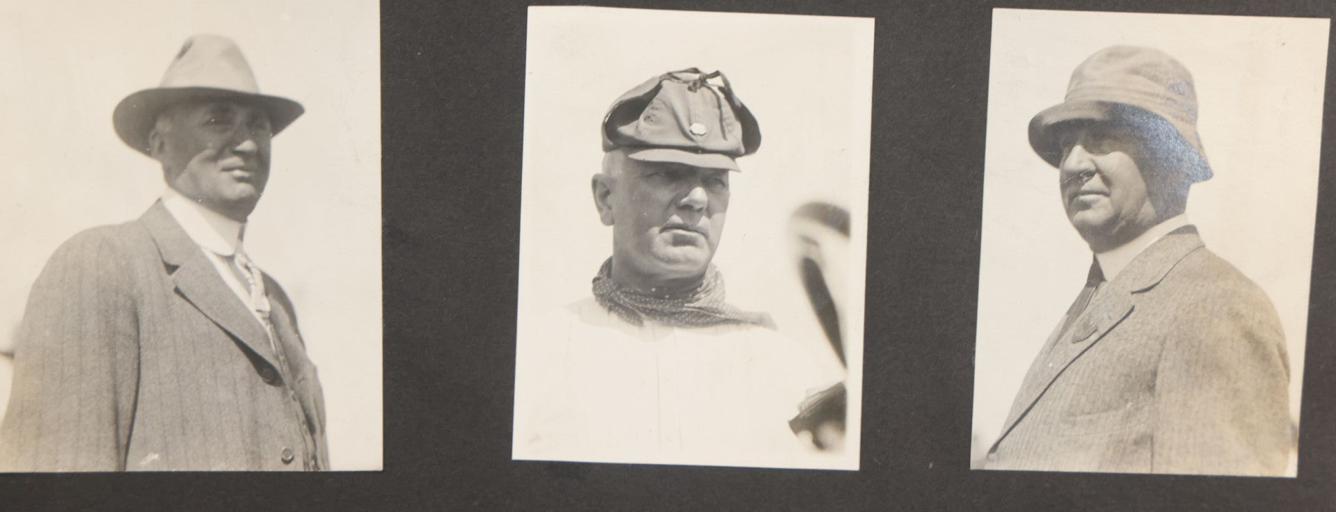 Lot 080 - Vintage Snapshot Photo Album Page With A Photo Of Circus Worker Seated Atop An Elephant's Head, Other Photos On Verso