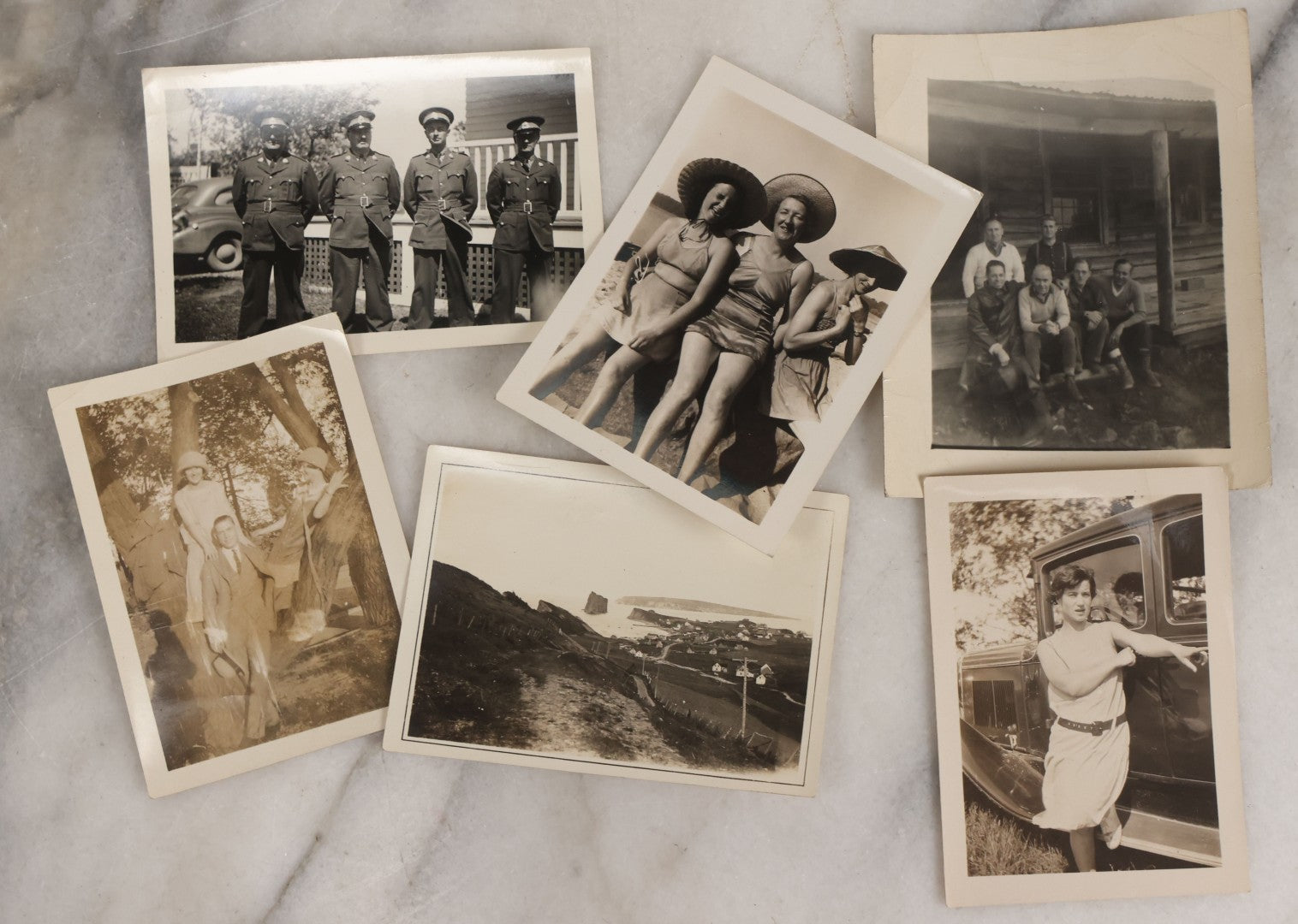 Lot 084 - Grouping Of 60+ Vintage Snapshot Photographs, Mostly Of Adults At Work And Play, Including Military Photos, Women In Swimsuits, Wedding Photos, And More, Circa 1920s To 1960s
